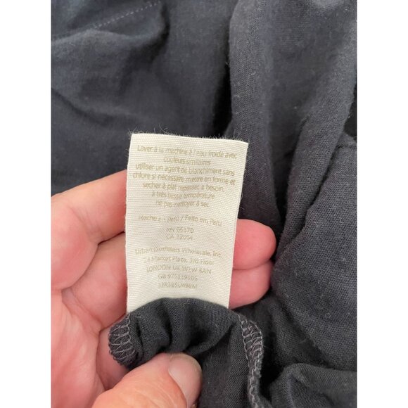 Free People Western Boho Style Y2K Women's Fringe Sleeve Black Top Size M - Picture 6 of 10